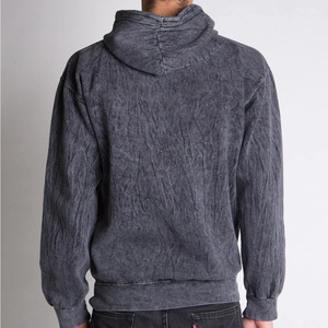 Sweat à capuche personnalisé respirant, imperméable et doublé, effet délavé, OEM, coupe oversize, en molleton polyester/coton, avec impression de logo et marque privée - Product Image 4