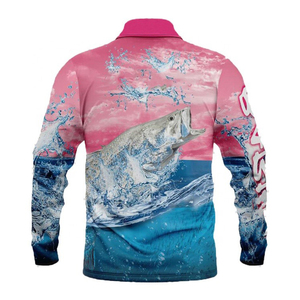 Chemises polo de pêche pour hommes à manches longues, confortables, en polyester 100 %, avec impression par sublimation personnalisée, prix bas, UPF 50 - Product Image 4