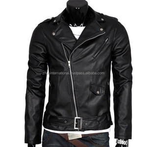 Haute qualité hommes peau de vache à motifs veste Slim Fit longue fermeture éclair moto manteau décontracté hiver et printemps/automne manteau - Product Image 1