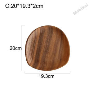 Juego de platos para servir con grabado de madera de acacia ecológico clásico, diseño rectangular de 5 piezas para ocasiones de fiesta - Product Image 5