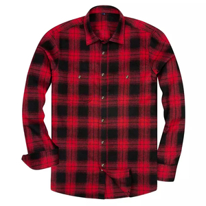 Áo Sơ Mi Kẻ Sọc Áo Khoác Vải Flanen Vải Tuýt Cho Nam Có Hai Túi Vá - Product Image 5