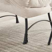 Fauteuil paresseux moderne en flanelle avec repose-pieds pliable, chaise de lecture ergonomique à structure en acier pour salon, chambre et petits espaces