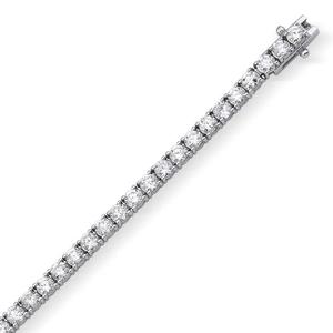 Classic 925 <b>Silver</b> Tennis <b>Bracelet</b> Moissanite & Diamond Rhodium Plated Trendy Style Perfect Wedding Occasion Gift - Product Image 3