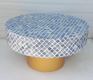 Mesa de Centro de Diseño con Incrustaciones de Hueso, Hecha a Mano, de Lujo para Sala de Estar, Muebles Tradicionales Indios a Precio Competitivo - Product Image 1