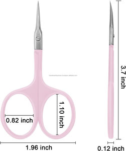 Nouvel arrivage : Kit de ciseaux à ongles premium à pointe incurvée, manche doux au toucher, outil de beauté pour cuticules, idéal pour le nail art, logo personnalisé - Product Image 2