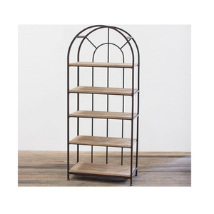 Étagère de rangement en fer et bois Design tendance Grande taille Couleur noire Organisateur d'affichage intérieur extérieur Durable Élégant - Product Image 6