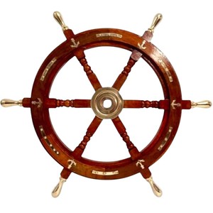100% rueda de barco hecha a mano respetuosa con el medio ambiente rueda de barco personalizada de madera pulida rueda de barco náutico hecha a mano Natural decoración del hogar - Product Image 6