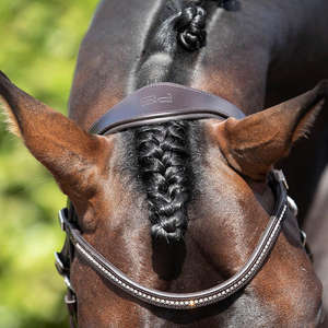 Bride anatomique équine avec bride flash brevet métallique avec rênes antidérapantes gris argenté rembourré mexicain - Product Image 6