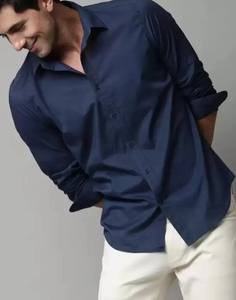 เสื้อเชิ้ตลำลองเข้ารูปสำหรับผู้ชายผ้าคอตตอน100% เร็วคอปเชิ้ตเข้ารูปแบบเรียบทนทานทันสมัยใส่สบายใช้ในชีวิตประจำวัน - Product Image 3