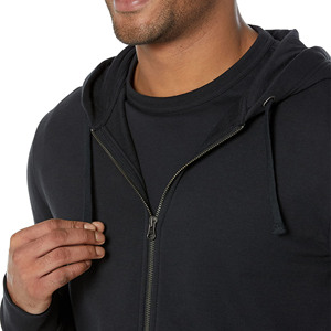 Sudaderas con capucha y sudadera para hombre con cremallera completa y bordado de peso pesado de lana, diseño básico de mezcla de algodón con capucha y logotipo personalizado con estampado - Product Image 3