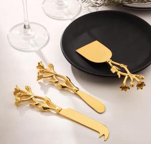 Brass <b>Cheese</b> <b>Set</b> Stainless Cutlery Kitchen Tools Tableware for Home Wedding Events Decorations Available at the Low Price - Product Image 2