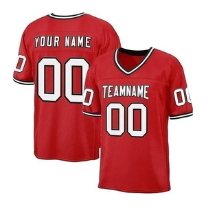 Mejor fabricante de nuevo diseño de tamaño adulto de fútbol americano Jersey transpirable al por mayor Jersey con mangas cortas - Product Image 6