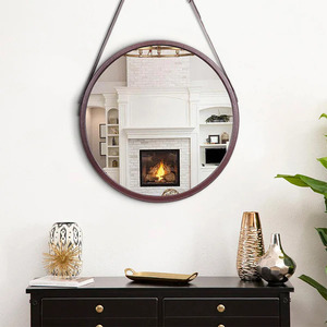 Hanging Wall Handcrafted <b>Large</b> Wall <b>Mirror</b> Luxury Modern Antique Round <b>Framed</b> for Home Decor Bathroom Usage Made of Glass Metal - Product Image 2