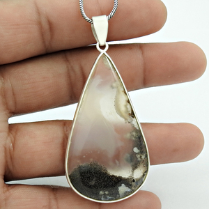 Pendentif en forme de larme en argent sterling 925 avec pierres précieuses naturelles, dernier design tendance, bijoux bohèmes faits à la main, fournisseurs en gros - Product Image 4