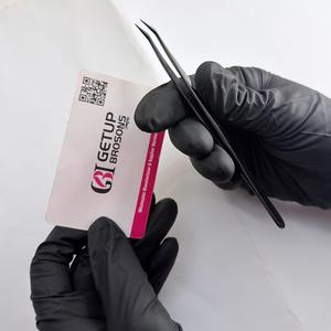 Pince à épiler professionnelle en acier inoxydable de haute qualité pour extensions de cils volume russe, avec poignée diamant, anti-magnétique et anti-statique, personnalisable - Product Image 6