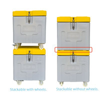Glacière isotherme rotomoulée 45L réutilisable pour glace sèche, avec logo personnalisé et roues, pour aliments, canettes, usage médical et industriel