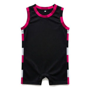 Mono Deportivo para Adolescentes, Diseño de Camiseta de Baloncesto, Transpirable, de Secado Rápido, Manga Corta, 100% Poliéster, Ropa para Bebés para Uso Diario - Product Image 1