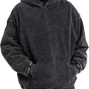 2025 usine impression personnalisée 100% coton léger polaire pull à capuche hommes surdimensionné Hip Hop Style grande taille Anti-rétrécissement solide - Product Image 1