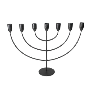 Menorah-portavelas de lujo chapado en oro de 9 brazos, decoración de iluminación de Hanukkah, Menorah - Product Image 2
