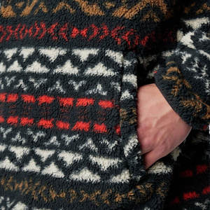 Sweat-shirts en polaire sherpa pour hommes, coupe classique, demi-zip, col montant, hiver, impression numérique unie, look moderne - Product Image 6