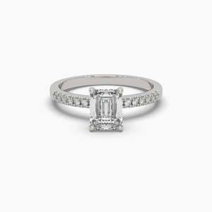 Bague solitaire élégante en diamant taille émeraude 1,00 ct, couleur F, clarté VS, diamant de laboratoire en or 14 carats, pour cadeau de mariage ou d'anniversaire - Product Image 3