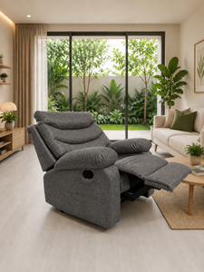 Modern <b>Fabric</b> <b>Recliner</b> <b>Chair</b> Single RC Seat Upholstered Lounge Armchair with Footrest for Living Room Apartment Villa Office - Product Image 2