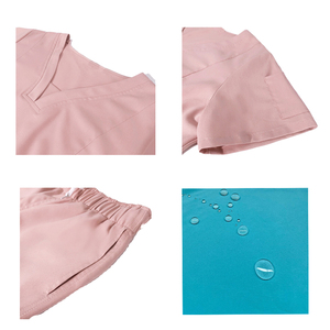 โลโก้ที่กําหนดเองแฟชั่นSrubsทางการแพทย์ขัดชุดVคอพยาบาลชุดเสื้อผู้หญิงพยาบาลแพทย์เครื่องแบบขัดสูท - Product Image 4