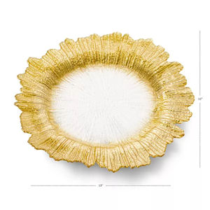 Chargeurs en forme de fleur d'or Table classique assiettes décoratives vaisselle de mariage pièce maîtresse à prix raisonnable - Product Image 4
