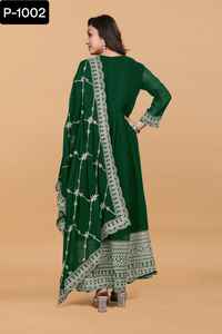 Broderie lourde travail à la main femmes robes Style pakistanais et indien longues Maxi robes avec Dupatta trois pièces robe pour mariage - Product Image 3