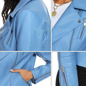 Chaqueta de cuero transpirable de moda para mujer con cuello levantado MOQ bajo Venta directa de fábrica - Product Image 5