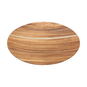 High Quality MANYO Natural Acacia Wooden Plate Smooth Texture <b>Warm</b> Tone Stackable for Home Decor and Food Use - Product Image 2