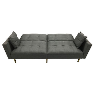 Modern 1.95m Convertible <b>Sofa</b> <b>Bed</b> with Grey Fabric SFG68022 Inflatable <b>Sleeper</b> <b>Sofa</b> with Wooden Frame for Living Room Dining - Product Image 2
