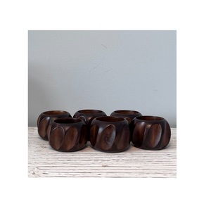 <b>top</b> trending Wooden Napkin Rings Set of 6 for Your <b>Table</b> Handicrafts Wood Napkin Ring Set with 6 <b>Decorative</b> Napkin Rings - Product Image 2