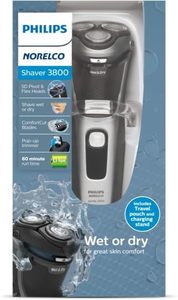 Afeitadora Philipss Norelco 3800, afeitadora recargable en seco y húmedo con recortadora emergente, soporte de carga y bolsa de almacenamiento, gris espacial - Product Image 3