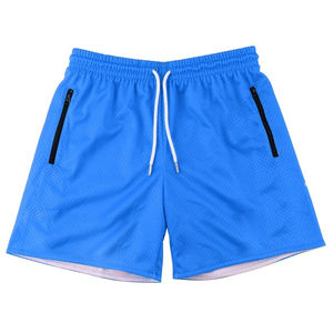 Blue Contrast <b>Mesh</b> <b>Shorts</b> Custom Design Logo High Quality Summer Sport <b>Shorts</b> Quick Dry Breathable Muscle Workout <b>Shorts</b> OEM - Product Image 3