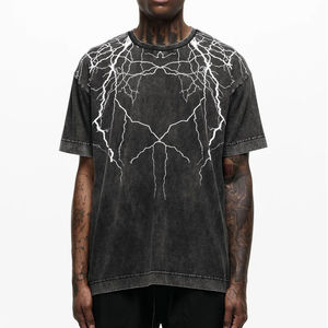 T-shirt surdimensionné pour homme, style punk, manches longues, impression numérique, couleur unie, jersey de coton, col rond, vêtements de streetwear tendance - Product Image 5