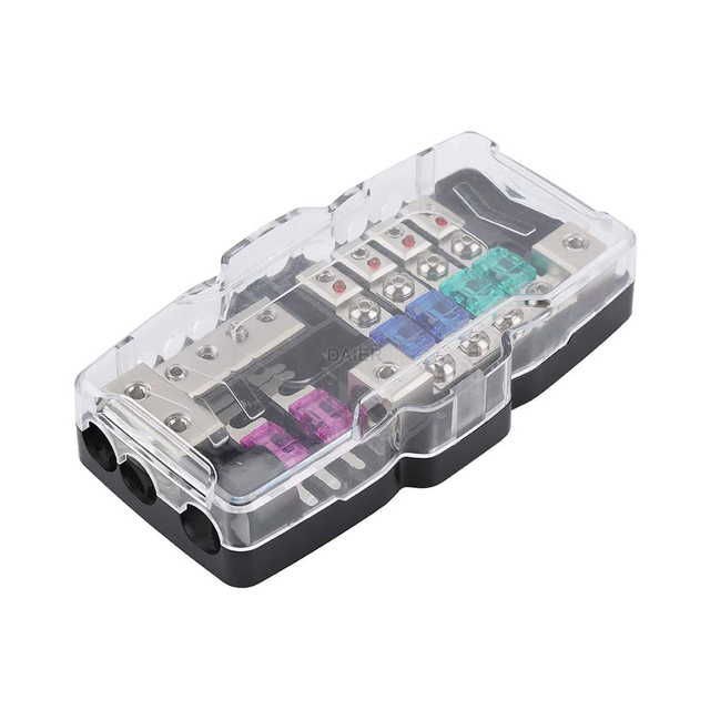 Car Audio 4 Way Waterproof Fuse Holder Distribution Block 0/4 Gauge Fused ANL Fused Distribution Block Box Stereo for Car Boat