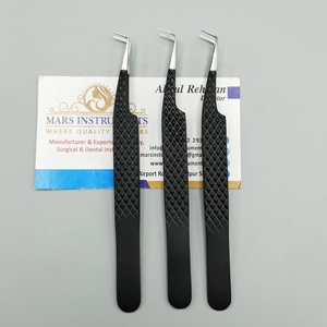 Boot 90 Degree Black Matte Tweezers for Eyelash Extension Fiber Tip - Product Image 5