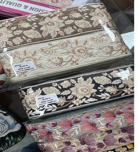 ออกแบบเองปักดอกไม้ในหลายสีในรูปแบบชาติพันธุ์สำหรับชุดแต่งงานนักออกแบบและในความกว้าง2.5นิ้ว - Product Image 1