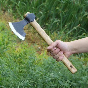 Hacha de Acero al Carbono para Acampar al Aire Libre con Mango de Madera Antideslizante, Grado Industrial para Corte - Product Image 3