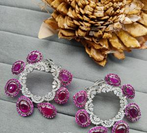 ต่างหูโทนสีเงินมีสไตล์พร้อมหินโฆษณาสำหรับงานแต่งงานชุดงานหมั้นชุดปาร์ตี้เครื่องประดับแฟชั่นสำหรับผู้หญิงเด็กผู้หญิง - Product Image 2