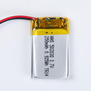 แบตเตอรี่ลิเธียมโพลิเมอร์แบบชาร์จได้ 3.7V 250mAh HHS 502030 พร้อม PCM และขั้วต่อ สำหรับเครื่องทำความสะอาดผิวหน้า ขายส่ง - Product Image 1