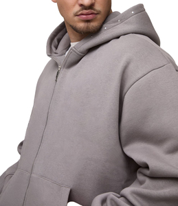 Vente en gros de sweats à capuche en molleton 100% coton de haute qualité, écologiques, lourds, pour l'hiver, personnalisés, unis, décontractés pour hommes - Product Image 3