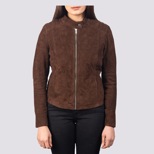 Femmes Vintage 2025 automne veste en cuir courte avec col tournant dégradé fermeture éclair matelassé ceinture en cuir lavé coupe ample - Product Image 1