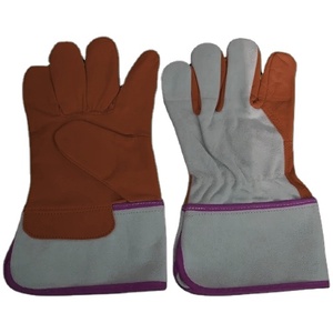 Guantes de Trabajo de Cuero Vacuno de Primera Calidad, Certificados CE, Resistentes al Calor, con Puño Reforzado de Goma, Duraderos para Seguridad Laboral - Product Image 5