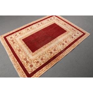 Turkish Rug, 4.5x6.1 ft Vintage Rug, Red <b>Brown</b> Floral <b>Wool</b> Rug - Product Image 3