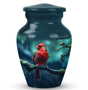 Urna Funeraria de Metal con Acabado Esmaltado Ovalado Art Deco de Nuevo Diseño, con Grabado a Mano Personalizado, Capacidad de 1-2L y Caja de Terciopelo - Product Image 1