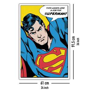 Modern Style Superman Canvas <b>Poster</b> Black Frame Wall Decor - Product Image 3