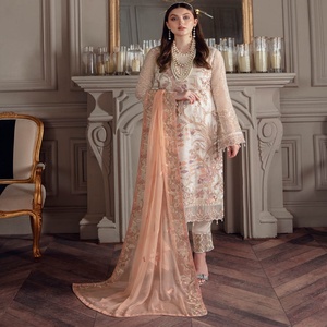 Ramsha เชฟรอนชุดสูท3ชิ้นสำหรับผู้หญิง, ชุดสูทอินเดียและสไตล์ปากีสถานสำหรับงานแต่งงานและงานปาร์ตี้ - Product Image 3