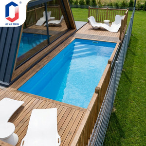 Piscine hors sol avec panneau latéral transparent, cascade et terrasse pour jardin extérieur, villa, piscine - Product Image 5